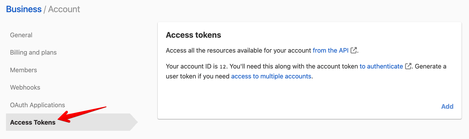 Access Tokens Link