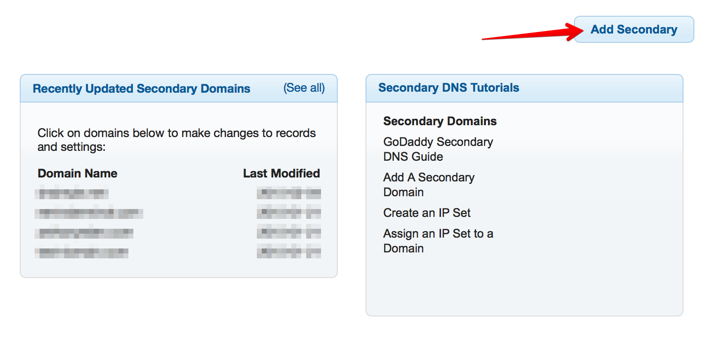 DNSMadeEasy adding secondary button