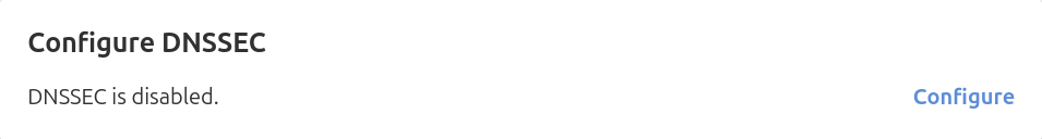 screenshot of disabled dnssec for a domain