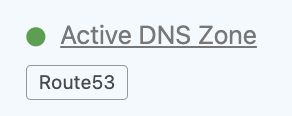 screenshot: Showing domain which has activated route53 as a zone
