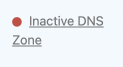 screenshot: Showing domain which is inactive