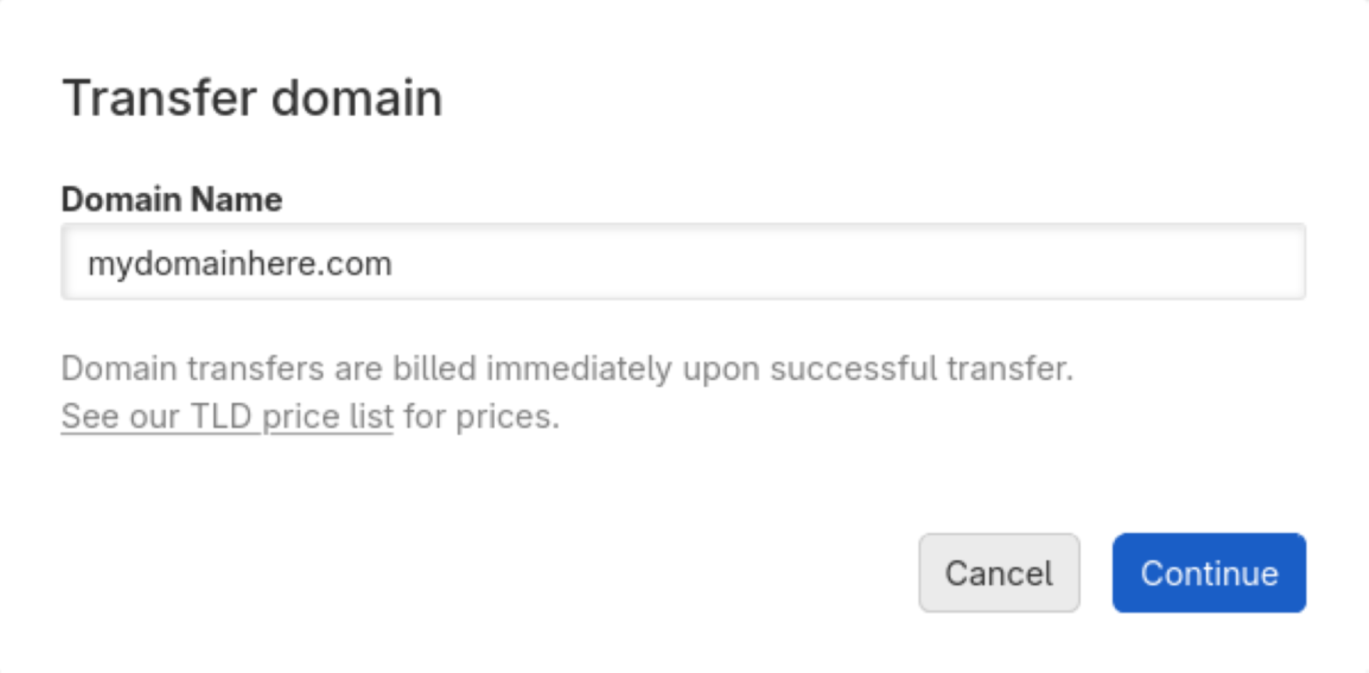 Enter Domain Name