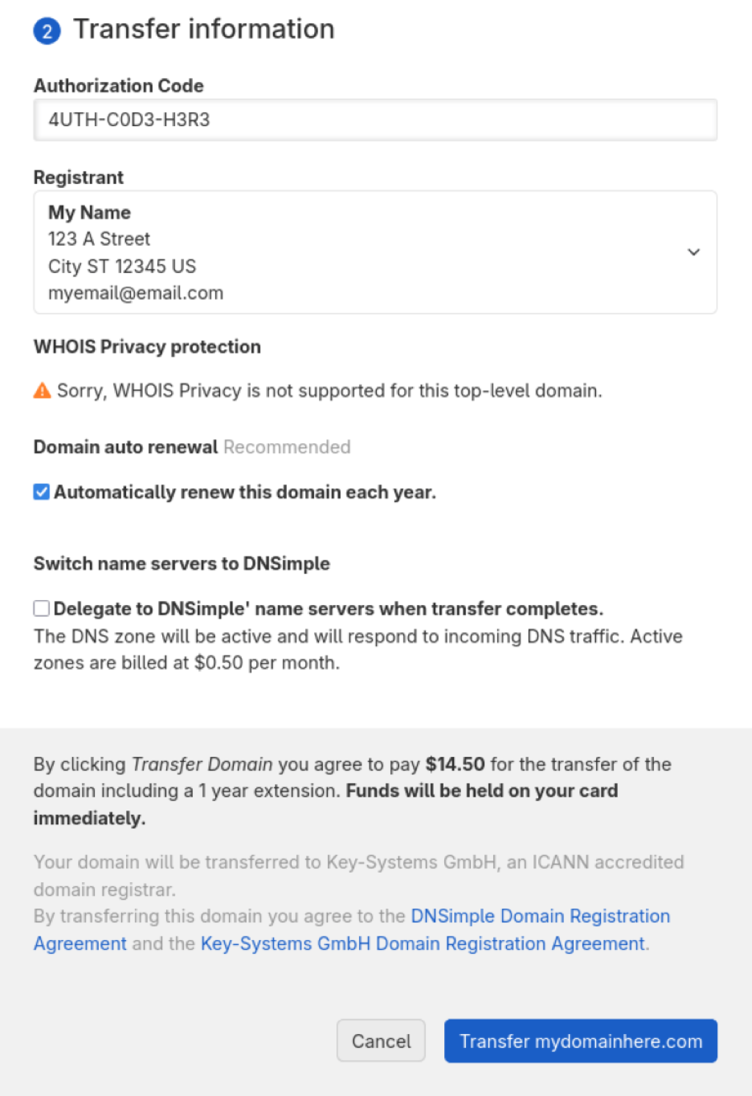 Transfer Form