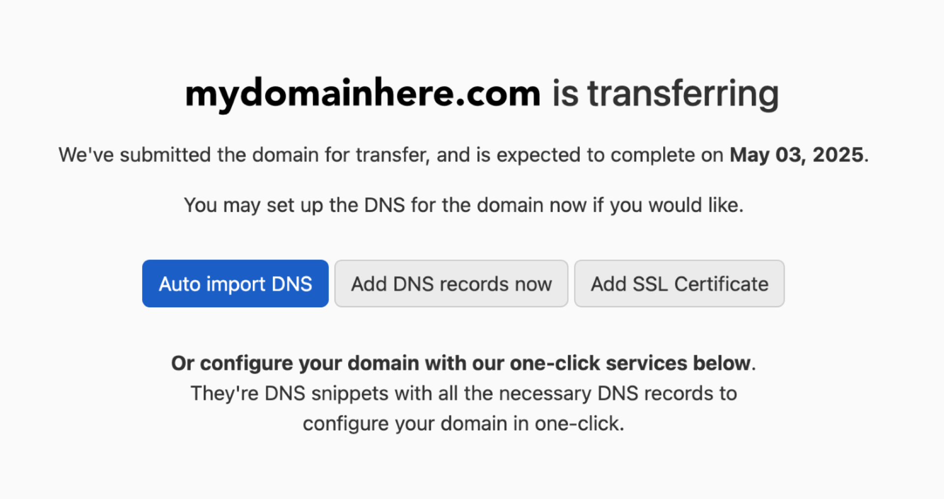 Transfer Confirmation