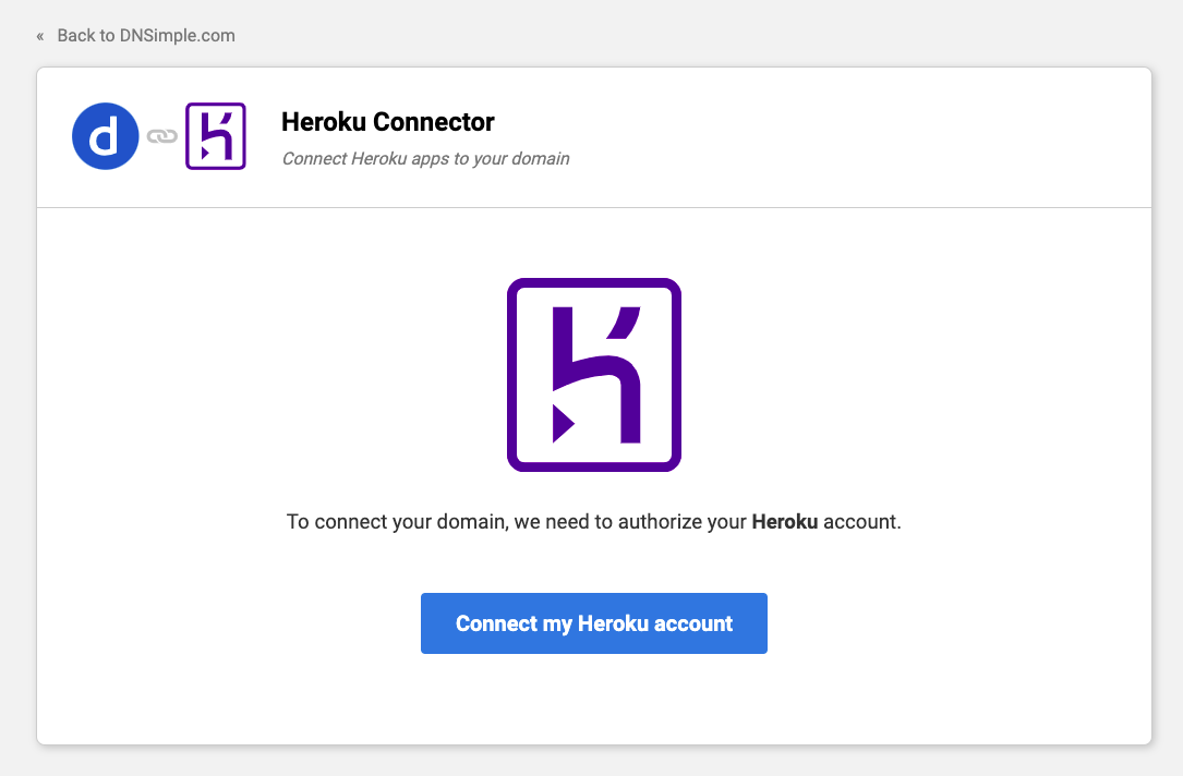 Authorize your Heroku account