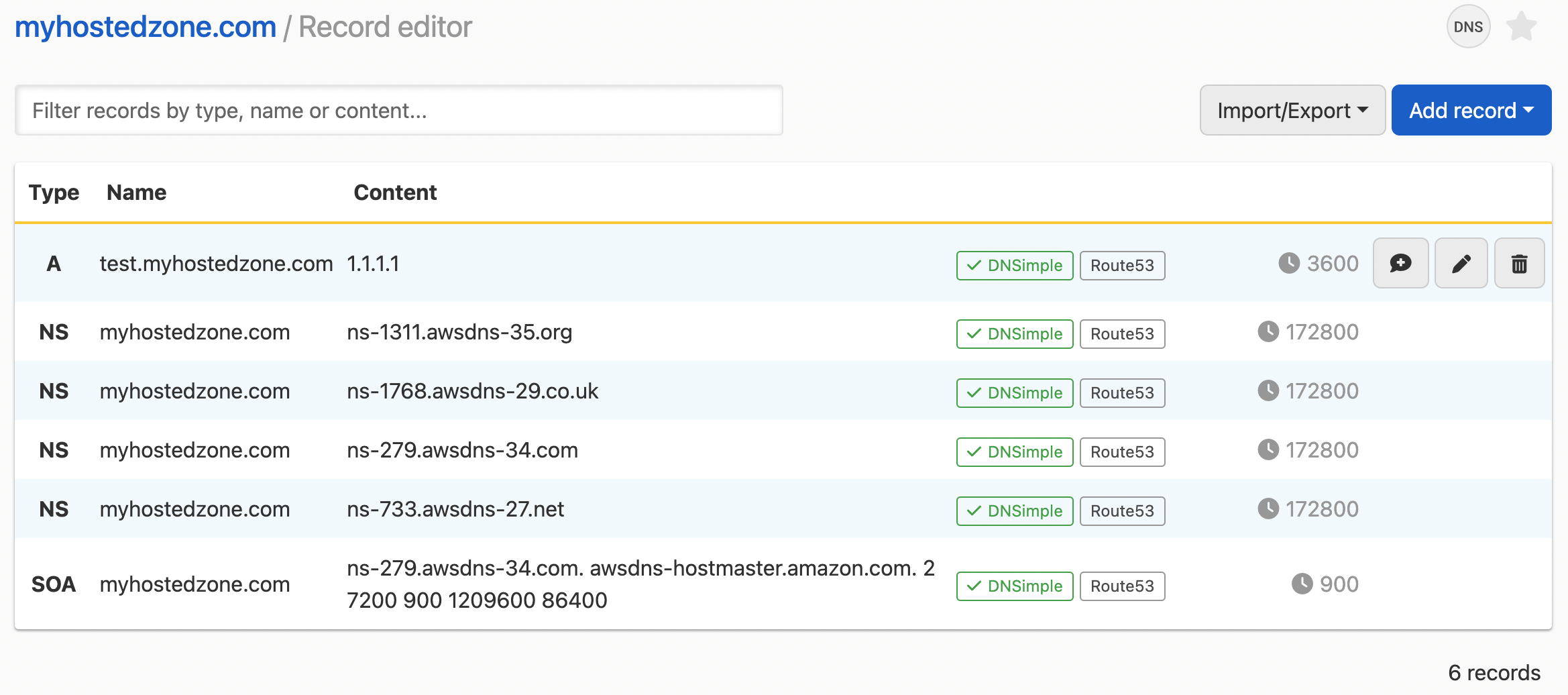 Managing integrated zone records in the Record Editor